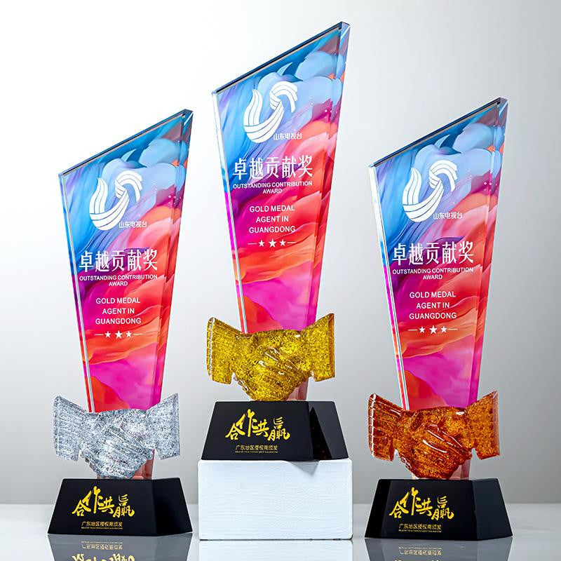 Custom Crystal + Resin Trophy Award - Model #085