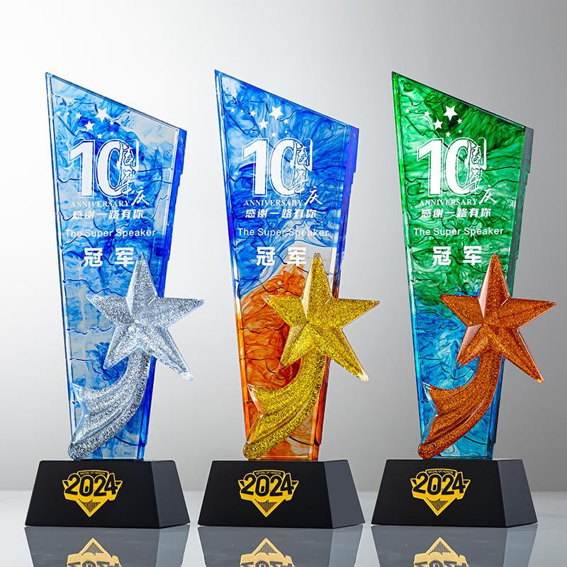 Custom Crystal + Resin/Metal Trophy Award - Model #118