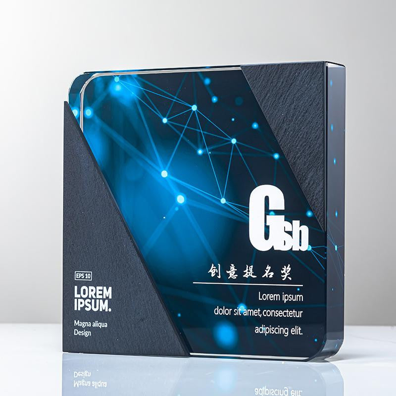Custom Crystal + Marble Trophy Award - Model #109