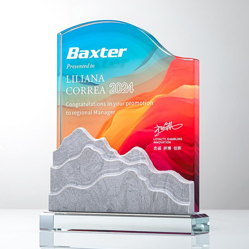 Custom Crystal + Marble Trophy Award - Model #115