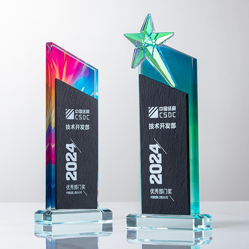 Custom Crystal + Marble Trophy Award - Model #105