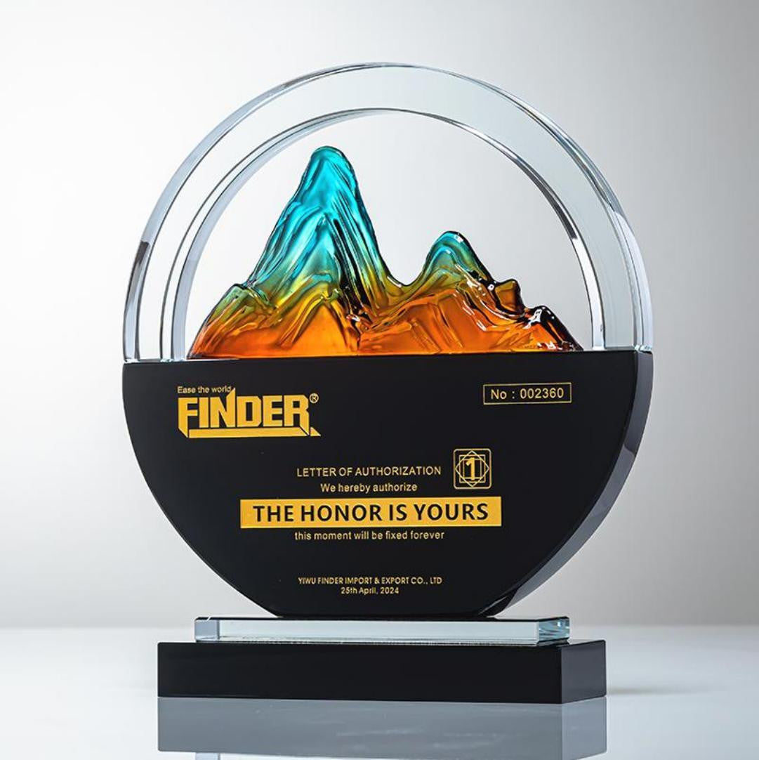 Custom Crystal + Bl- ack Crystal Trophy Award - Model #151