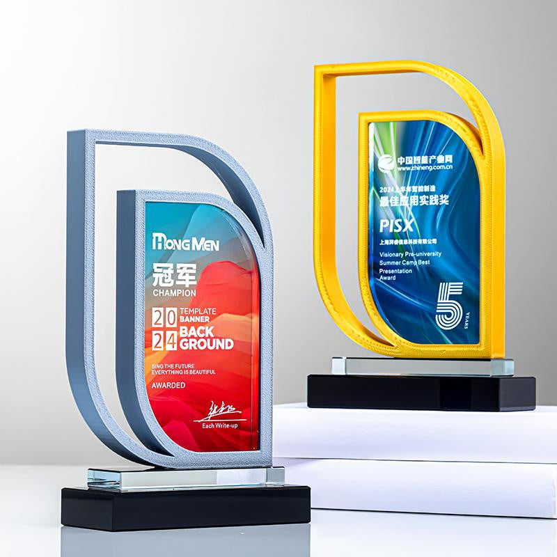 Custom Crystal + Resin Trophy Award - Model #138