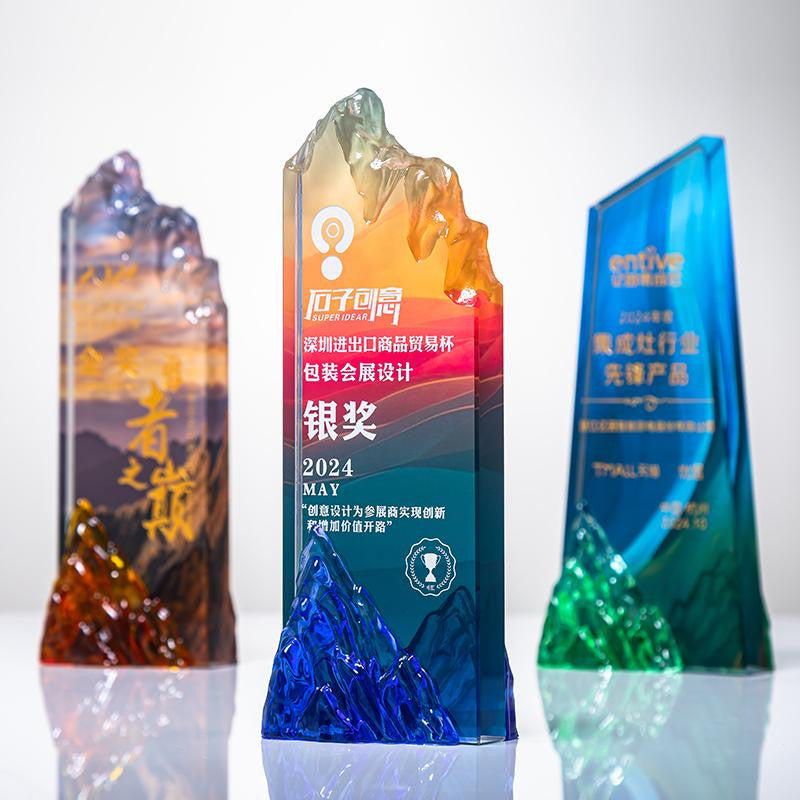 Custom Crystal + Resin Trophy Award - Model #025