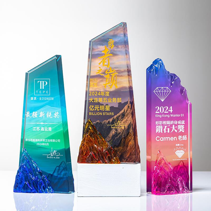 Custom Crystal + Resin Trophy Award - Model #026