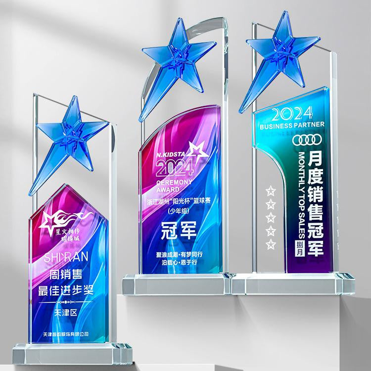 Custom Crystal + Acrylic Trophy Award - Model #047
