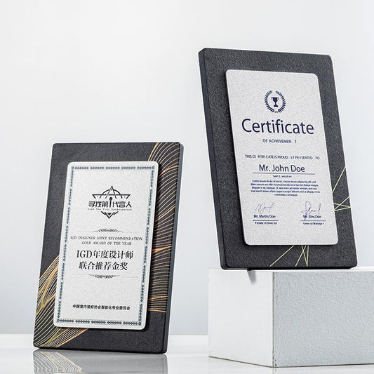 Actual Product Sample - Custom Marble + Alu- Marble + Alu- Trophy Award - Model #073 (PJH-073)