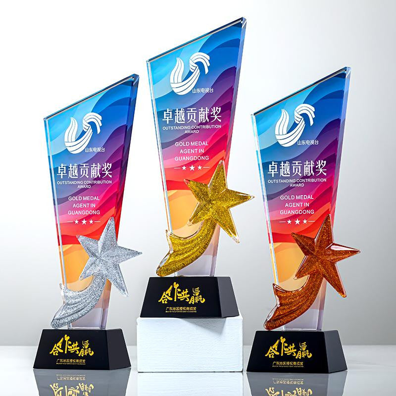 Custom Crystal + Resin Trophy Award - Model #081