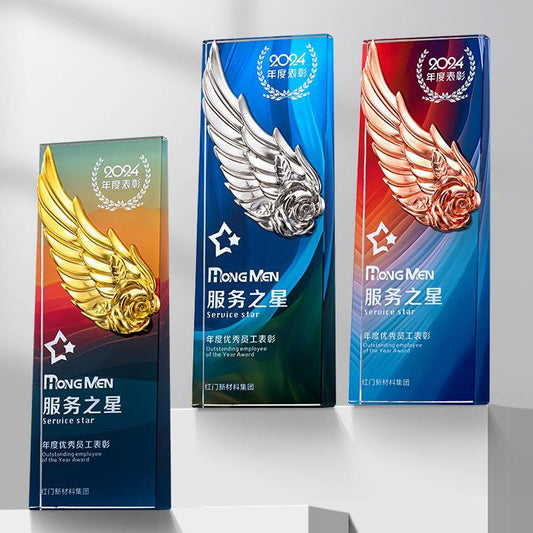 Actual Product Sample - Custom cm Material: Metal + Crystal Trophy Award - Model #086 (PJH-086)