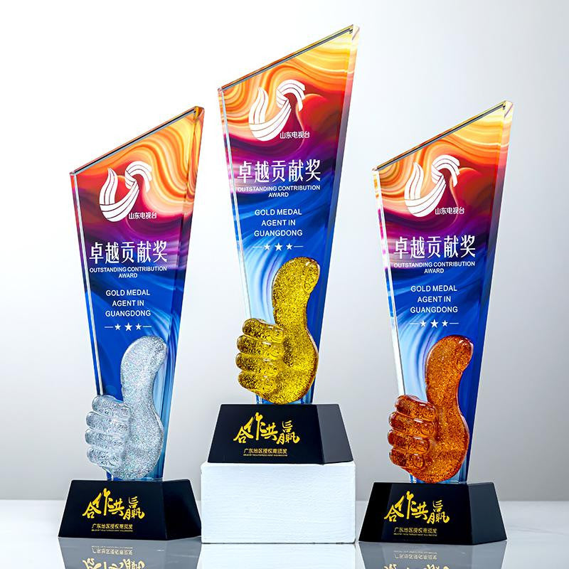 Custom Crystal + Resin Trophy Award - Model #083
