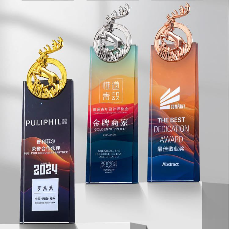Custom cm Material: Metal + Crystal Trophy Award - Model #088