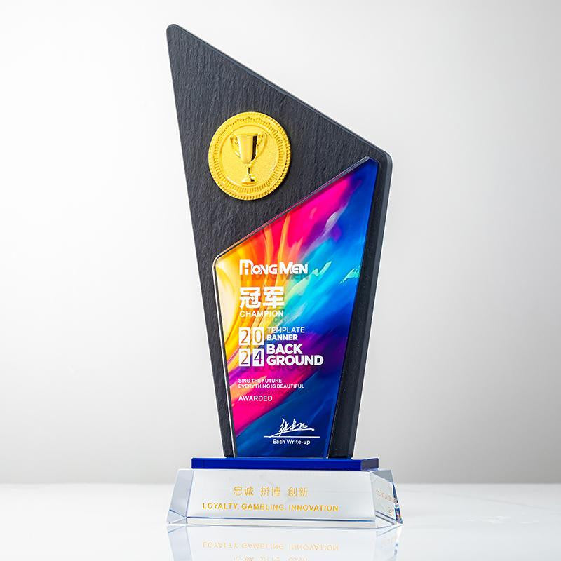 Custom Crystal + Marble Trophy Award - Model #110