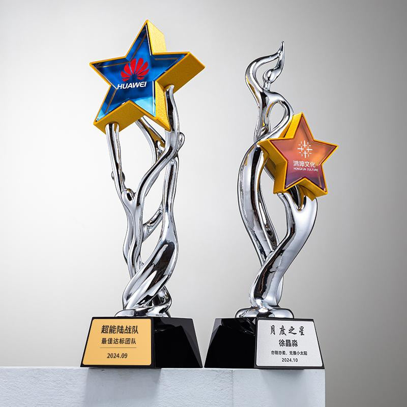 Custom Black crystal + resin Trophy Award - Model #096