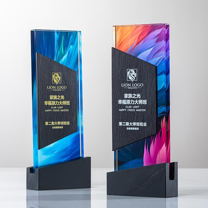 Custom Crystal + Marble Trophy Award - Model #101