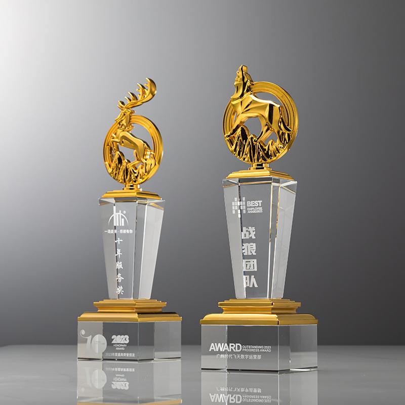 Custom Metal + Crystal Trophy Award - Model #126