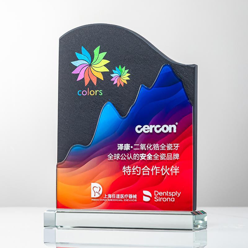 Custom Crystal + Marble Trophy Award - Model #113