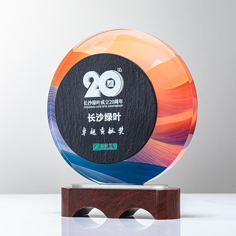 Custom Crystal + Marble Trophy Award - Model #108
