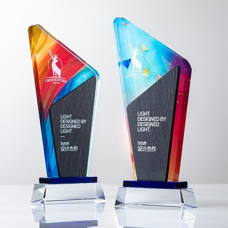 Custom Crystal + Marble Trophy Award - Model #104