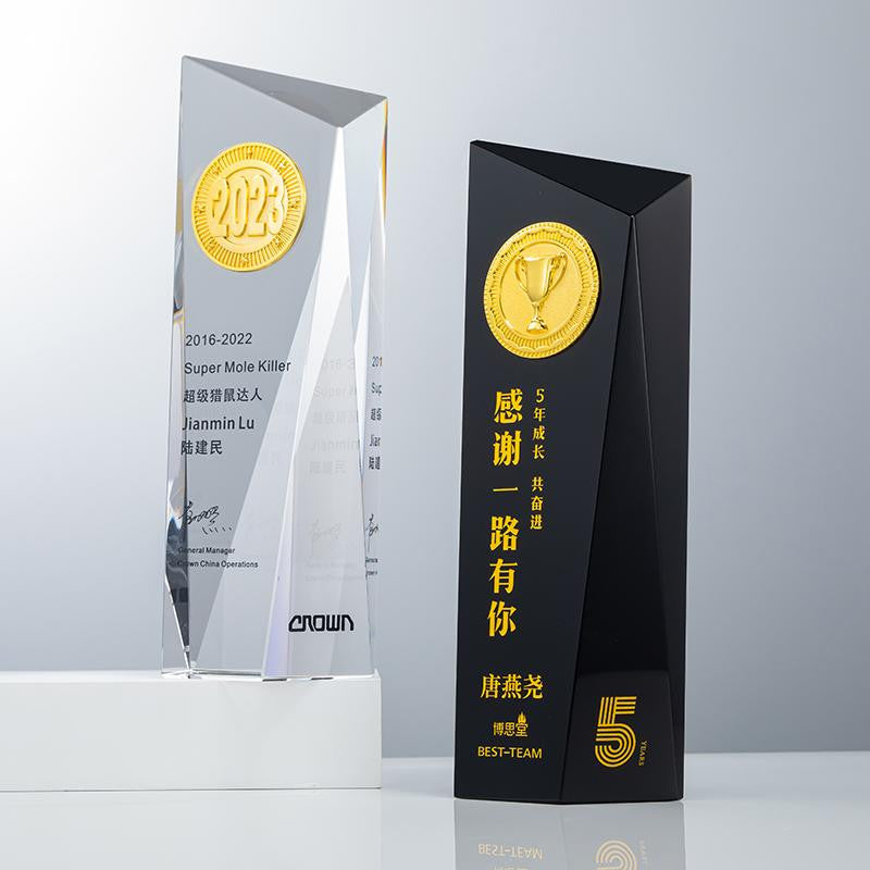 Custom Aluminum alloy + crystal/black crystal Trophy Award - Model #141