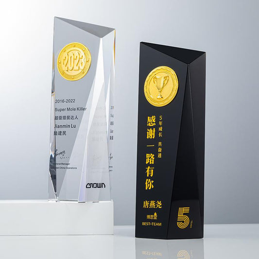 Custom Aluminum alloy + crystal/black crystal Trophy Award - Model #141