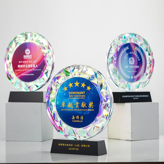 Actual Product Sample - Custom Crystal Trophy Award - Model #009 (PJH-009)