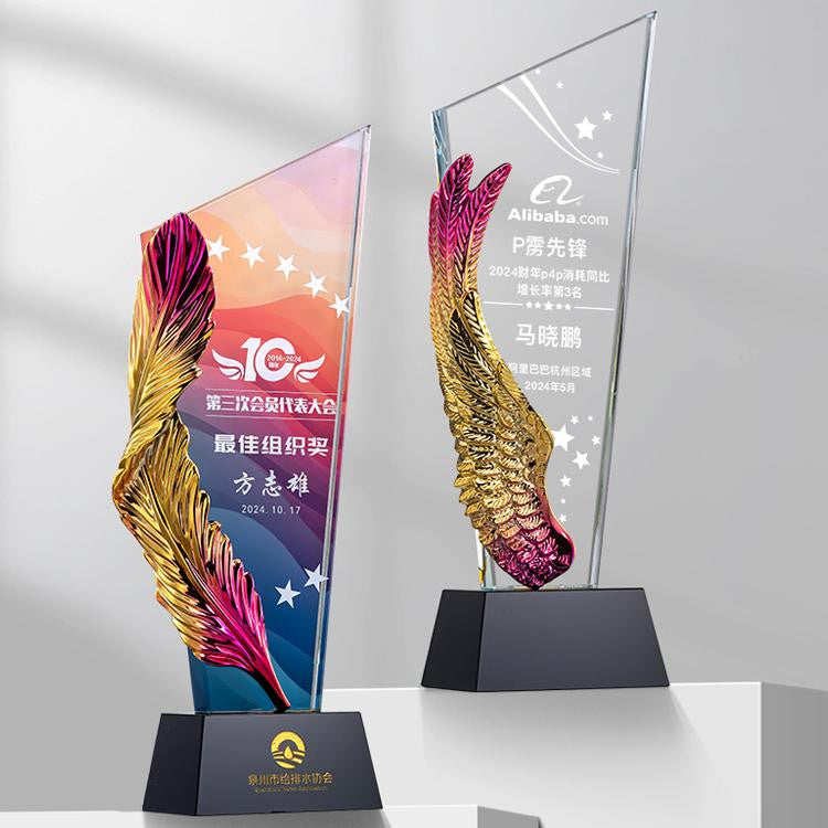 Custom Crystal + Resin Trophy Award - Model #016