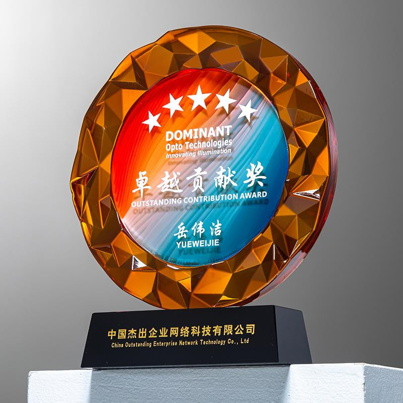 Custom Resin + Cr- ystal Trophy Award - Model #010