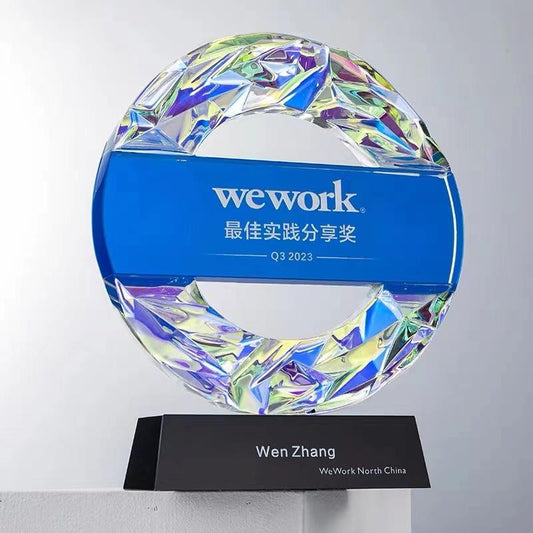 Actual Product Sample - Custom Crystal Trophy Award - Model #006 (PJH-006)