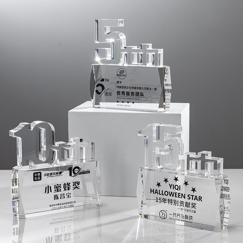 Custom Crystal + Acrylic Trophy Award - Model #216